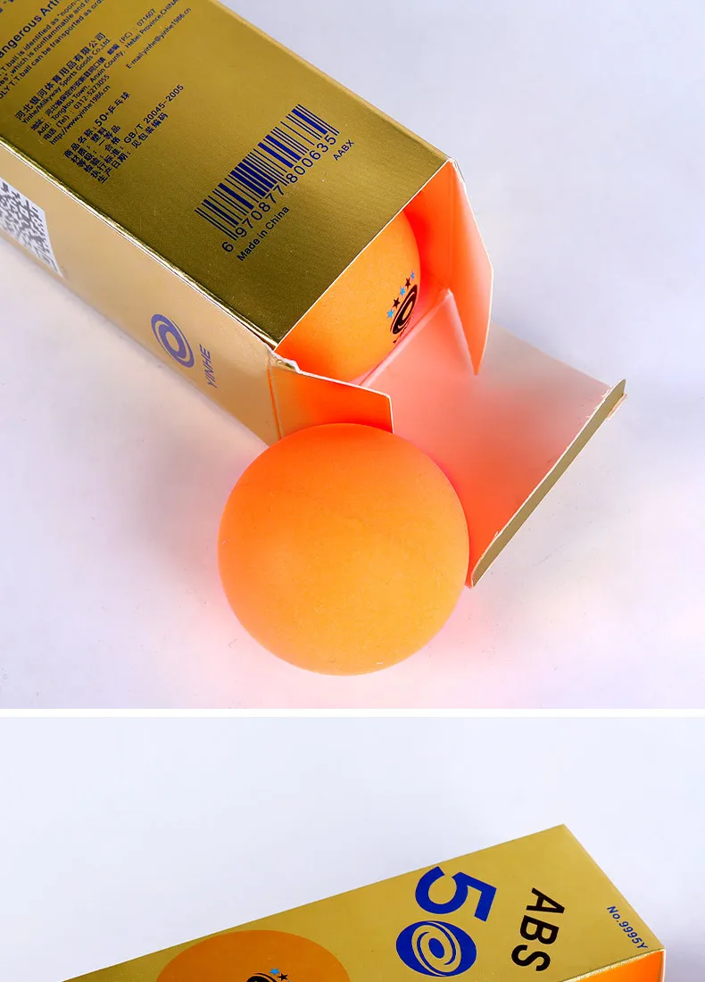 DHS 44mm+ Tischtennisbälle ABS Neues Material Große Größe Training & Fitness Ping-Pong-Bälle 6PCS/BOX Tischtennisball mit Naht – Detail 13