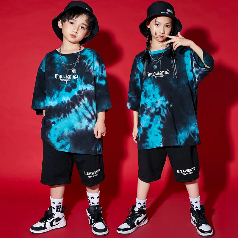 

Teenager Boys Summer Sport Clothes Hip Hop Sets Tie Dye T Shirt+Shorts 2Pcs New Cool Kids Streetwear Casual Outfits 3-16 Years