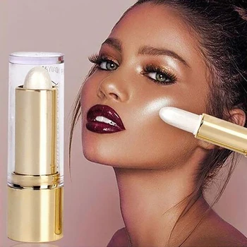 3 Colors 3D Face Brighten Highlighter Bar Cosmetic Face Contour Bronzer Shimmer Highlighter Stick Concealer Cream Makeup tool 1