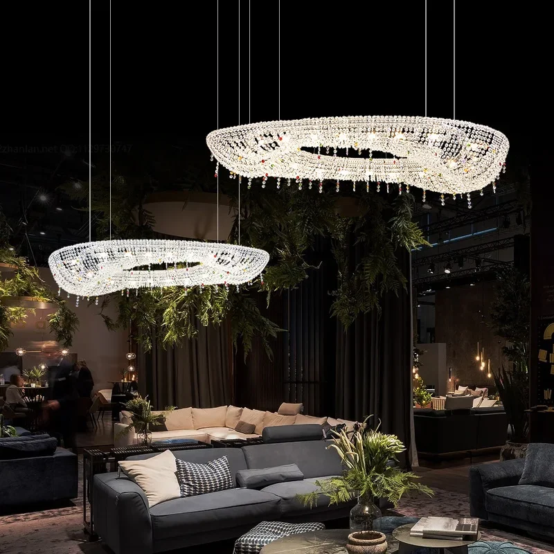 

Luxury crystal chandeliers alien Luster designer Modern villa lobby decorative lighting custom color sizes