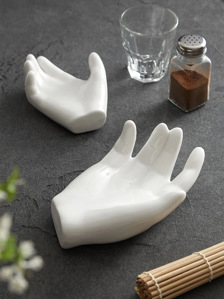 Creative Hand-shaped Ceramic Plates Hotel Special-shaped Chinese Plates Club Restaurant Dessert Tableware dining dish