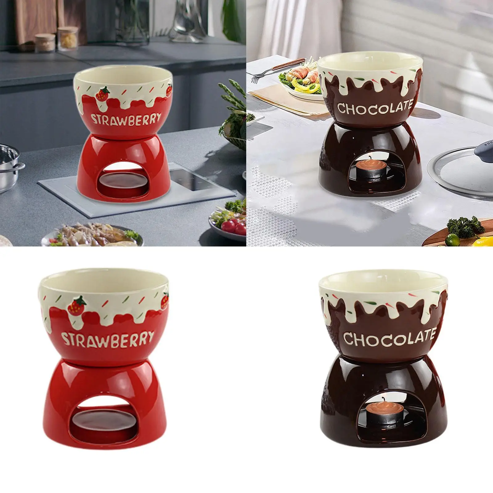 Chocolate Fondue Pot Birthday Gift Valentines Day Gifts Cheese Serving Fondue