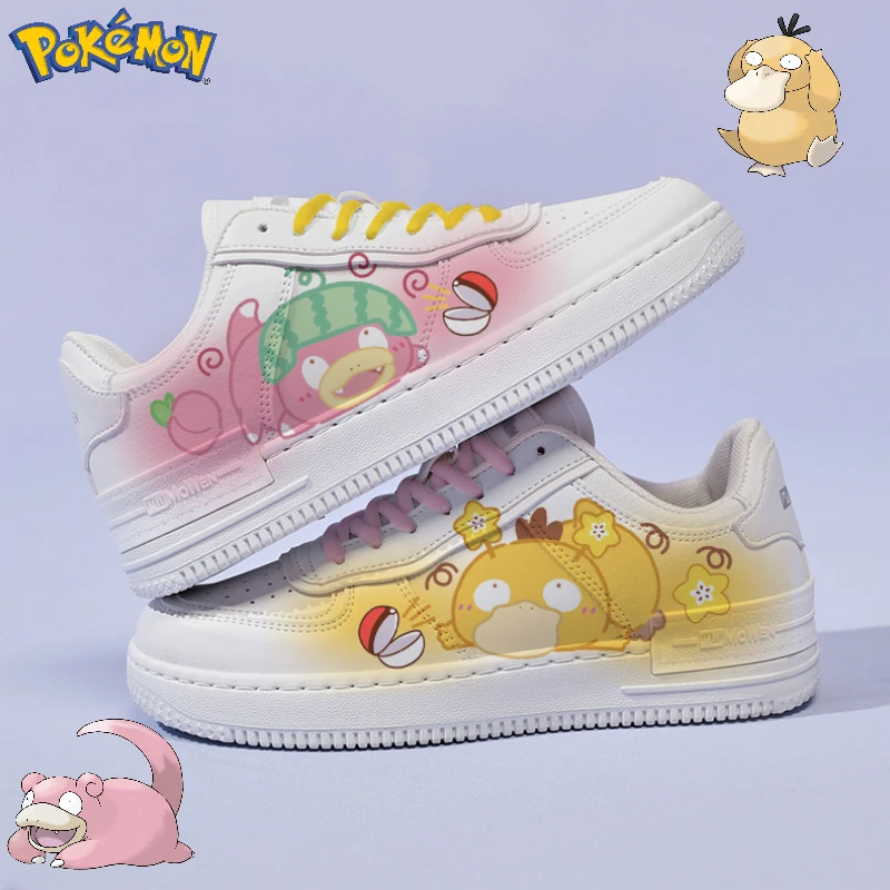 Pokemon Scarpe Vulcanizzate Da Donna Cute Anime Figure Slowpoke Psyduck Kawaii Off White Shoes For Women Fashion Sneakers Per Bambini