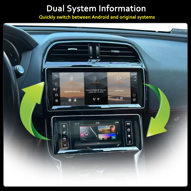 Radio Multimedia para Auto de 10.25 Pulgadas para Jaguar XE F-PACE X760 X761 Android 14 2016-2019, Reproductor Multimedia con CarPlay y Sistema Inteligente para Auto 3