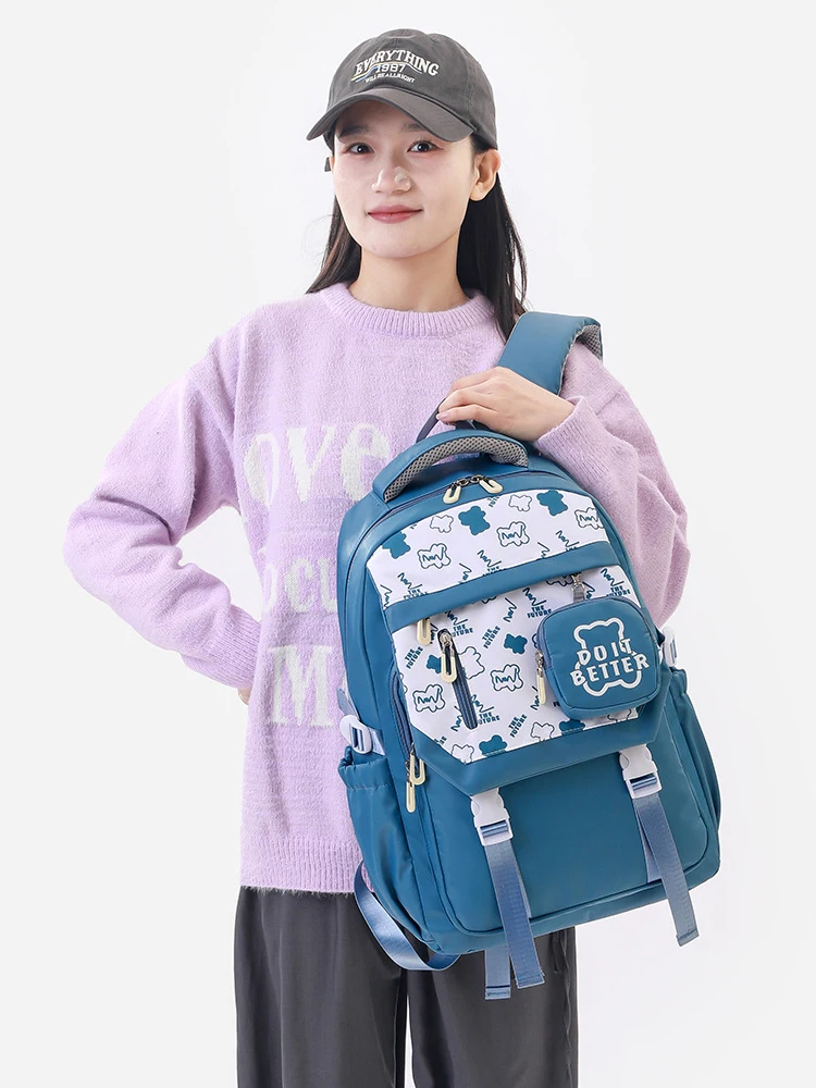 High Beauty Ultra Light Shoulder Bag High School Female Student Backpack Multi functional Leisure Middle School Book Bag