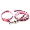 New Pet Leash and Collar Set Dog Chain with Cute Leopard Print Small Cat and Dogs Collar Out Walk Dog Leash Vest Pet Supplies 3