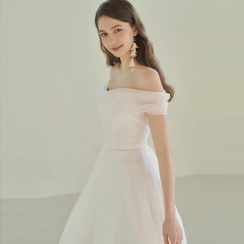 A-line Wedding Dress Short-Sleeve Plus Size off the shouder For Women Princess Robe de Mariee wedding gown lace up 3