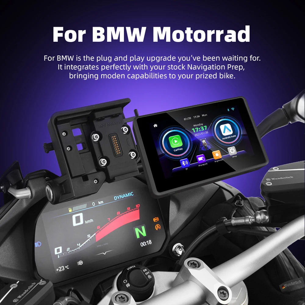 Freedconn Digital Motorcycle CarPlay Android Auto per BMW R1200GS R1250GS Moto Schermo di Navigazione GPS Wireless Portatile per Cruscotto - Image 5