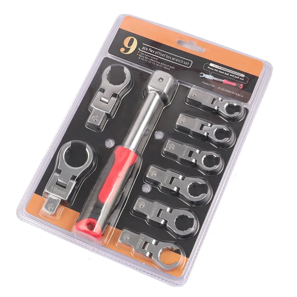 

Rotatable Portable Flexible Torque Shaking Gear °Removable 180 Set Interchangeable Combination 72 Wrench Head Spanner Ratchet