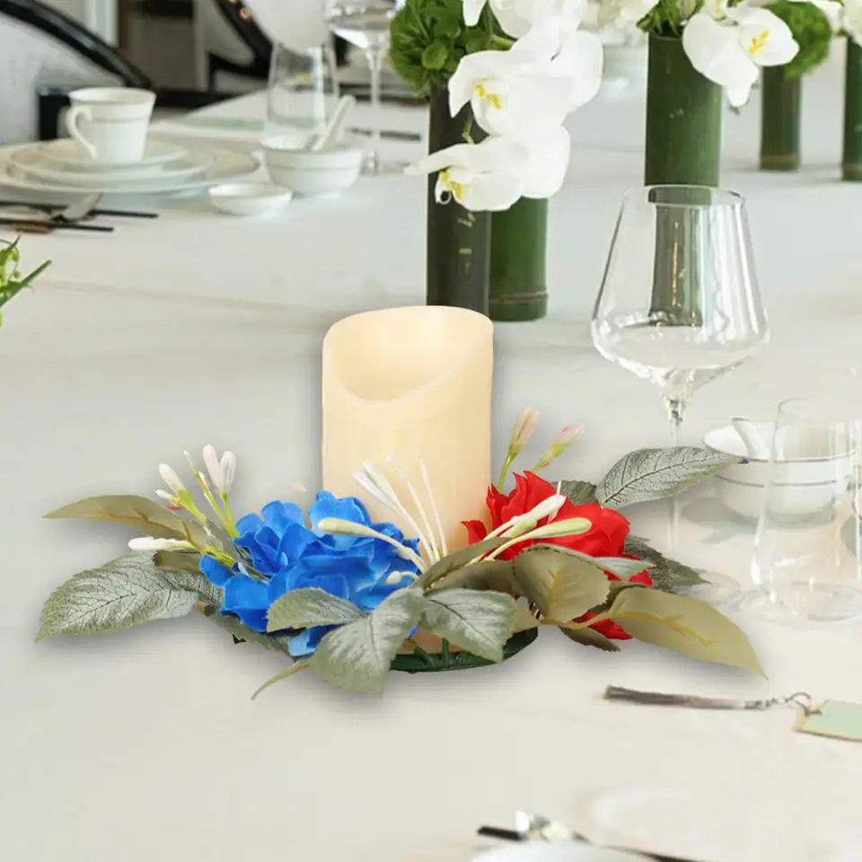 Corona de anillos para velas, corona de hortensias artificiales, corona de  velas para Halloween - AliExpress, image size:960x960