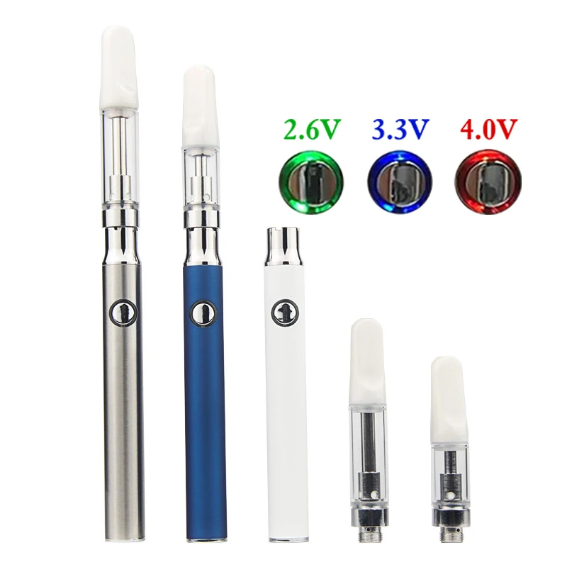 

1Pcs CBD Oil Cartridge Ceramic Coil Vape Pen kit with E-Cigarette Preheat 510 thread Vaporizer 350mah Battery