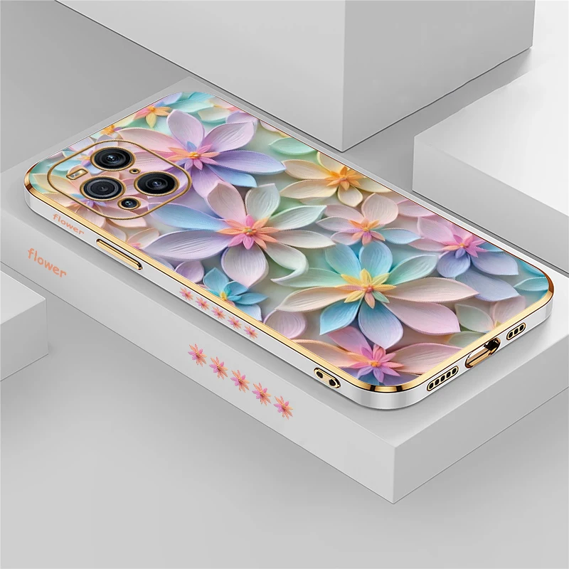 Colorful Flower Pattern Plating Shockproof Soft Silicone Case