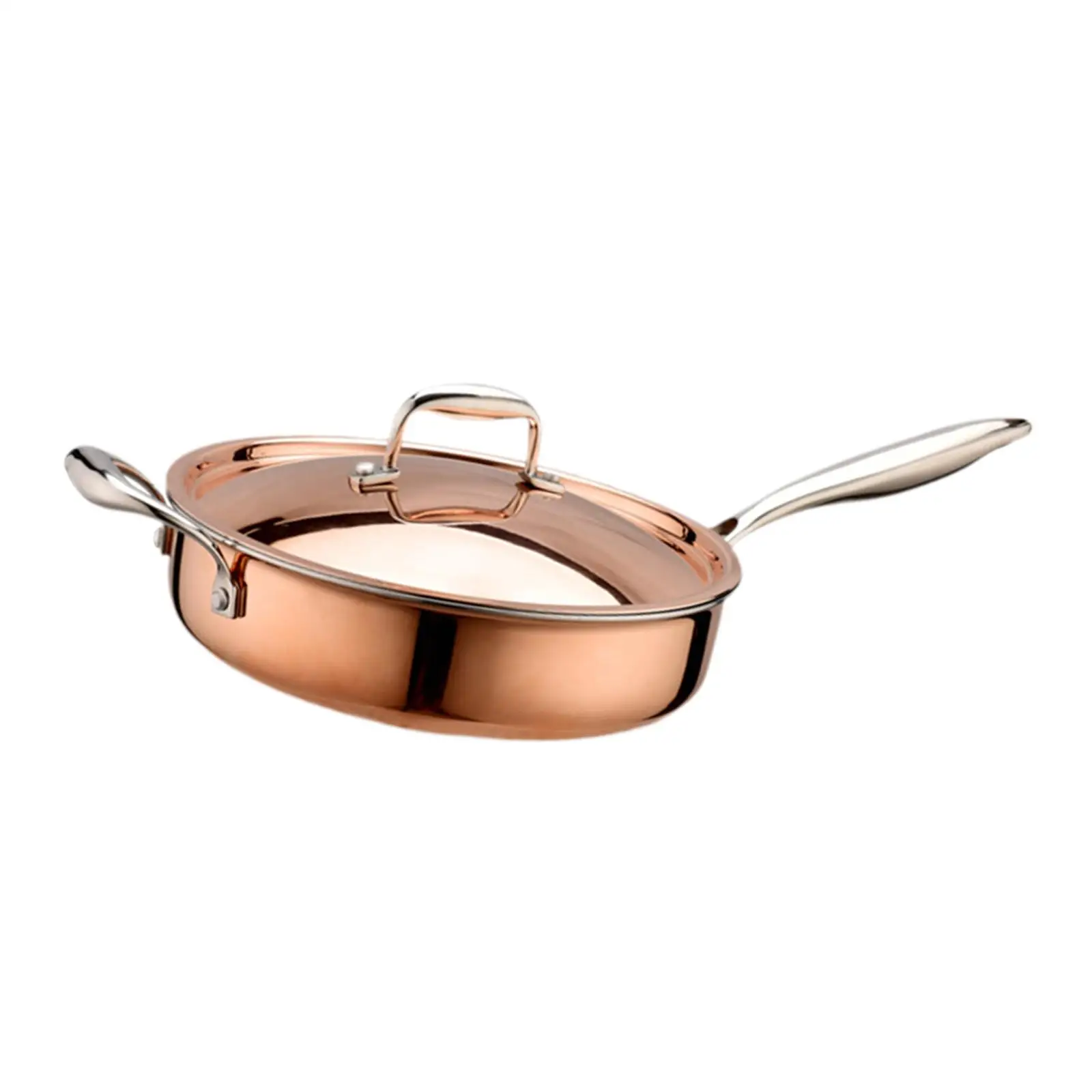 Stainless Steel Frying Pan Kitchen Round Saute Pan with Lid for Kitchen Rvs Stainless Steel Frying Pan Kitchen Round Saute Pan with Lid for Kitchen Rvs