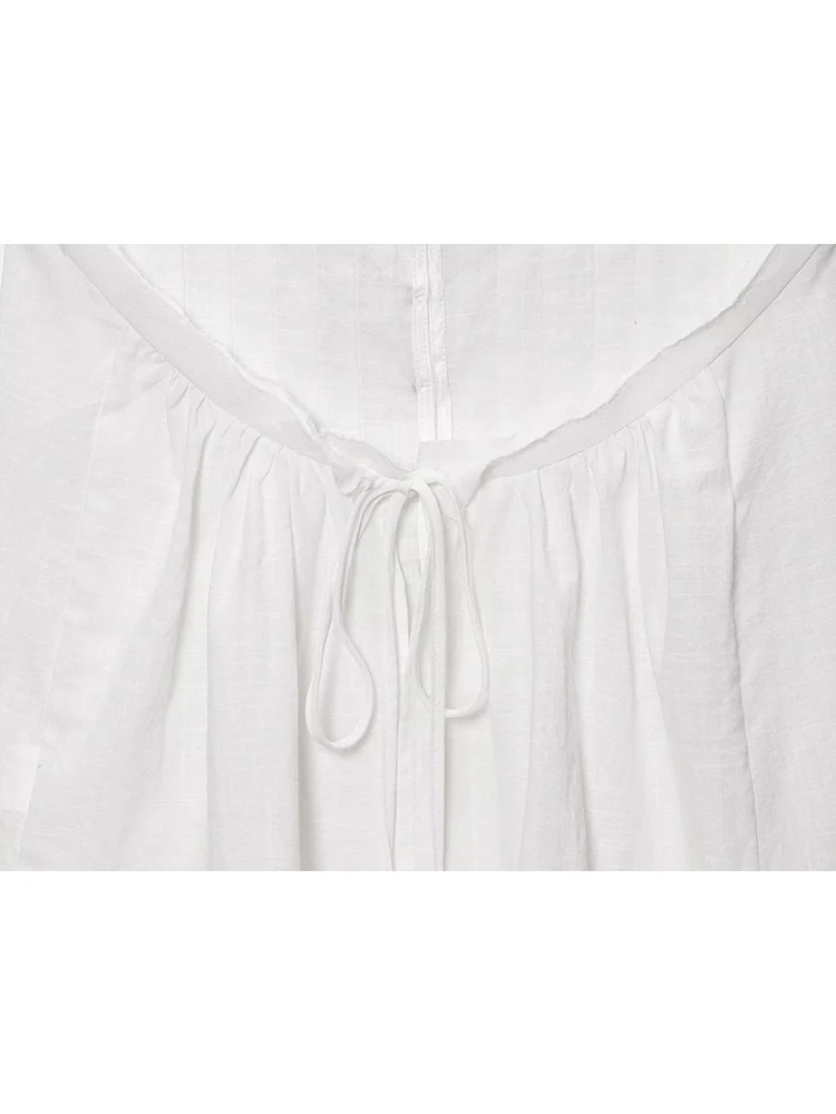 TFMLN Chic Women Halter Neck Tank Tops Summer Fashion Backless Pleated Sexy Tops Female White Casual Beach Party Club Wear