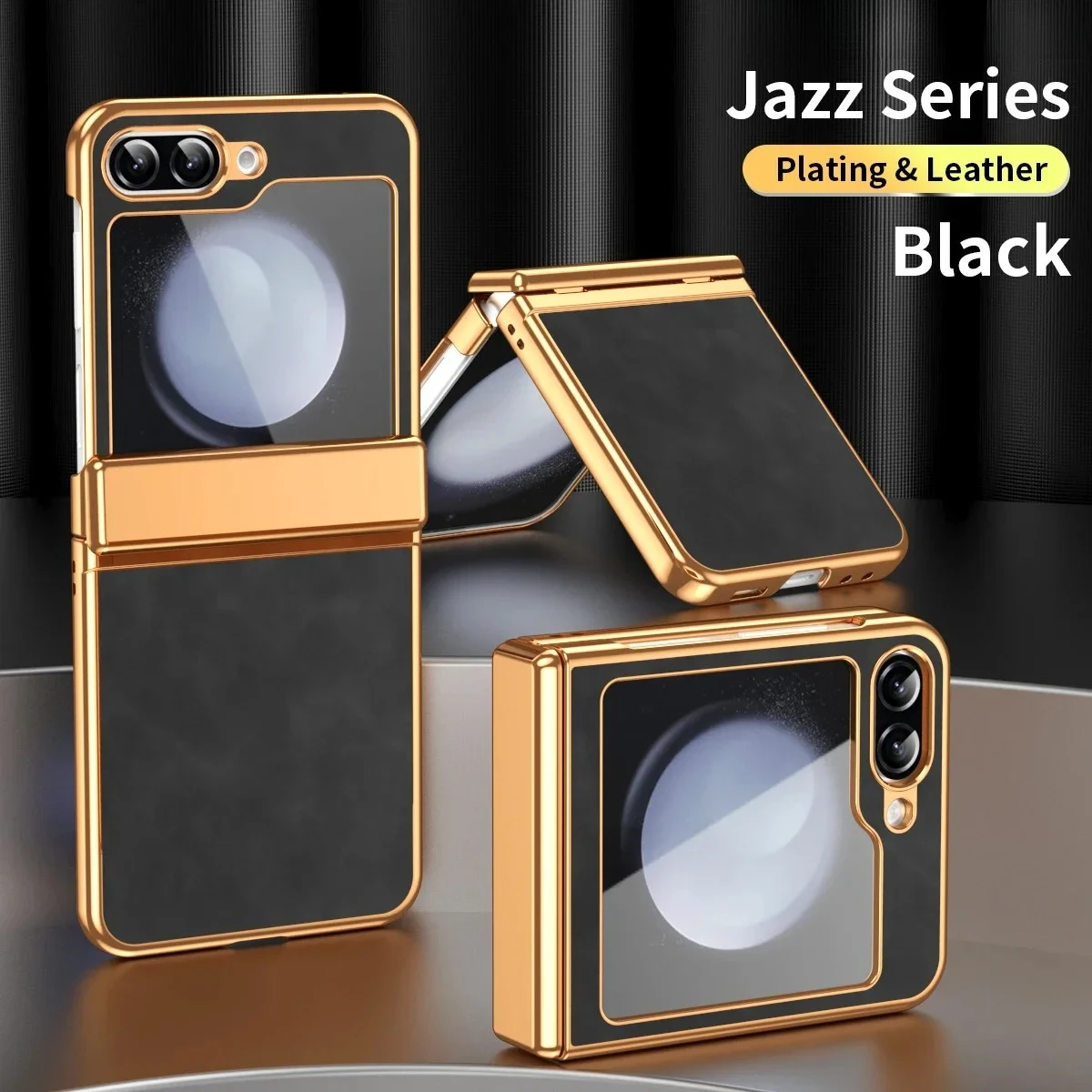 Elegant Leather Folding Phone Case with Shockproof Shell Protection