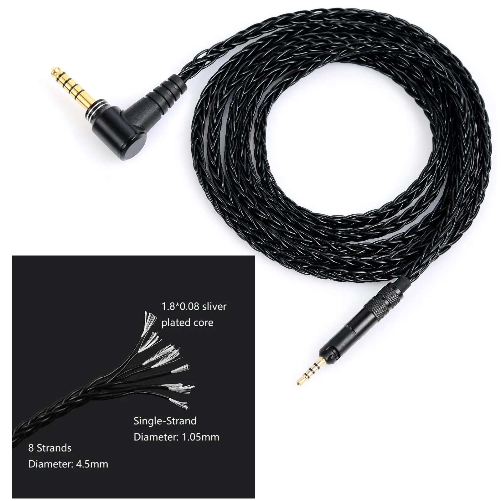 Koceta Silver Plated Copper 3.5 4.4 Replacement Headset Cable For Sennheiser HD598 HD560S HD558 HD518 HD599 M50x M40x M70x M60x