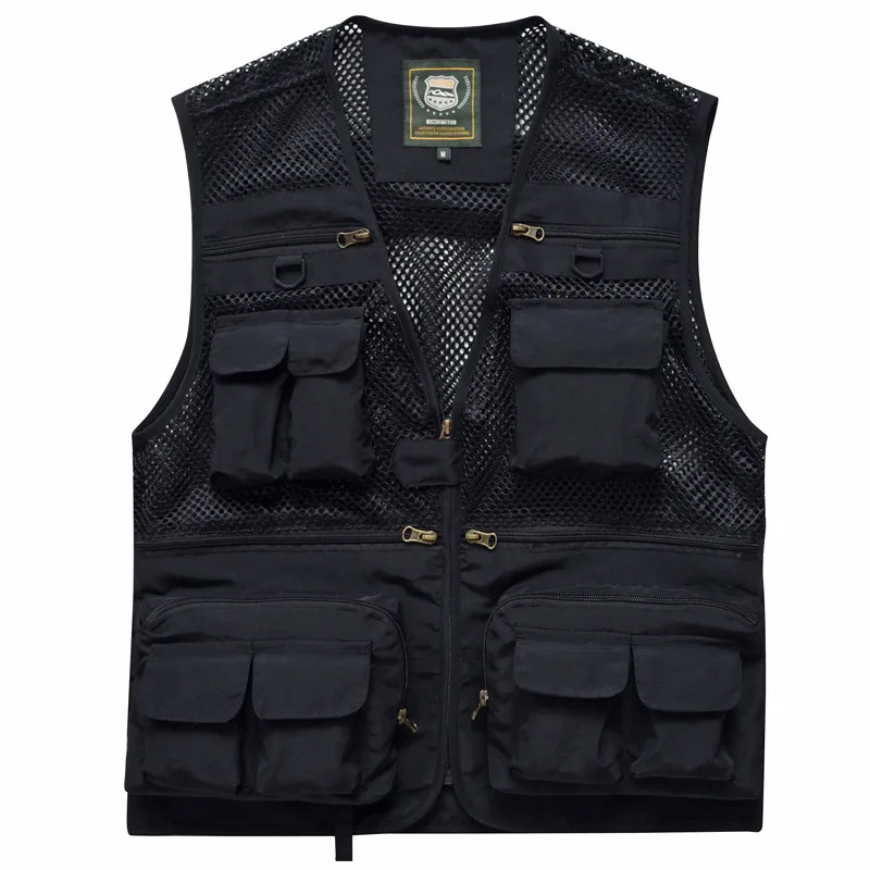 

Thin Outdoor Quick-drying Sleeveless Vest Mens Jacket Photography Fishing Multi-pocket Casual Men Vest Army Green Workwear