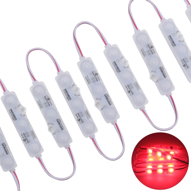 Dc12v smd 5630 led modul beleuchtung ip68 wasserdicht 3 led rücklichter  spiegel licht rot blau grün