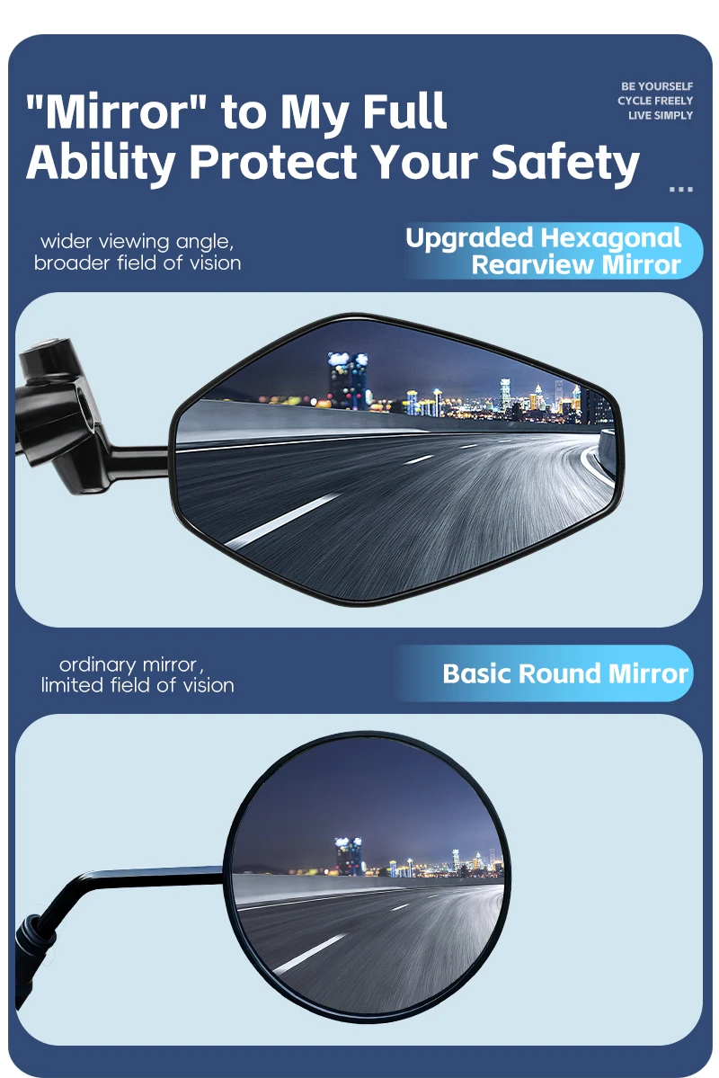 Stable Bicycle Mirror Anti Glare Aluminum Alloy Bracket Anti Vibration with Installation Hex Key Bicycle Accessories