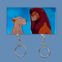 Disney Lion King Key Holder New Couple Keychain Hanger Wall Home Decor Key Pendant Backpack Key Ring Storage Rack For Lover Gift 1