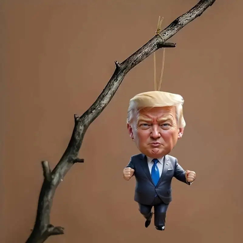 2d New Cute Cartoon Trump Necklace Pendant Acrylic Flat Car Pendant Keychain Pendant 3
