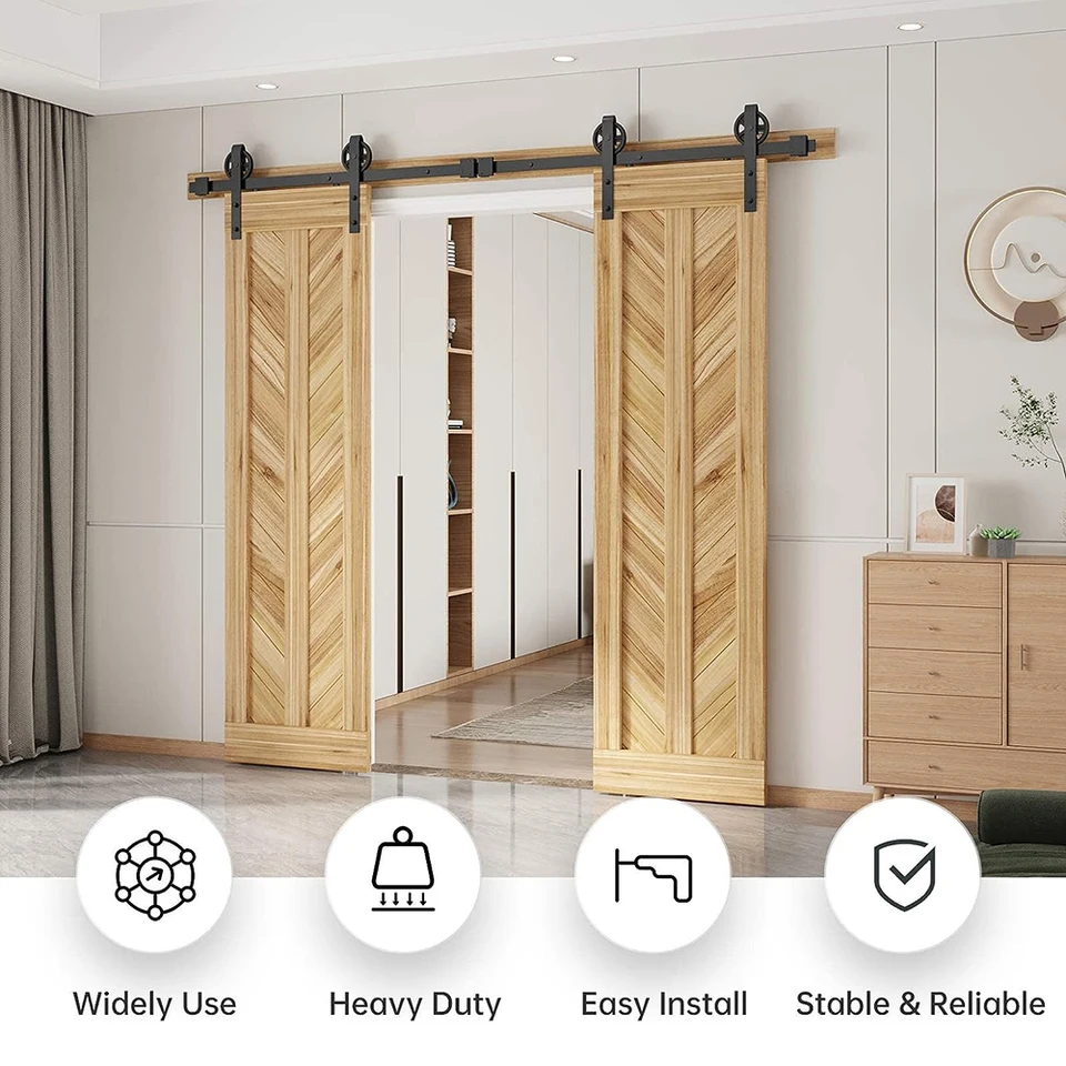 Distanziali Per Porta Di Fienile - Acciaio Carbonio 44 Mm - Con Viti - Per Porte Scorrevoli Garage E Cantina