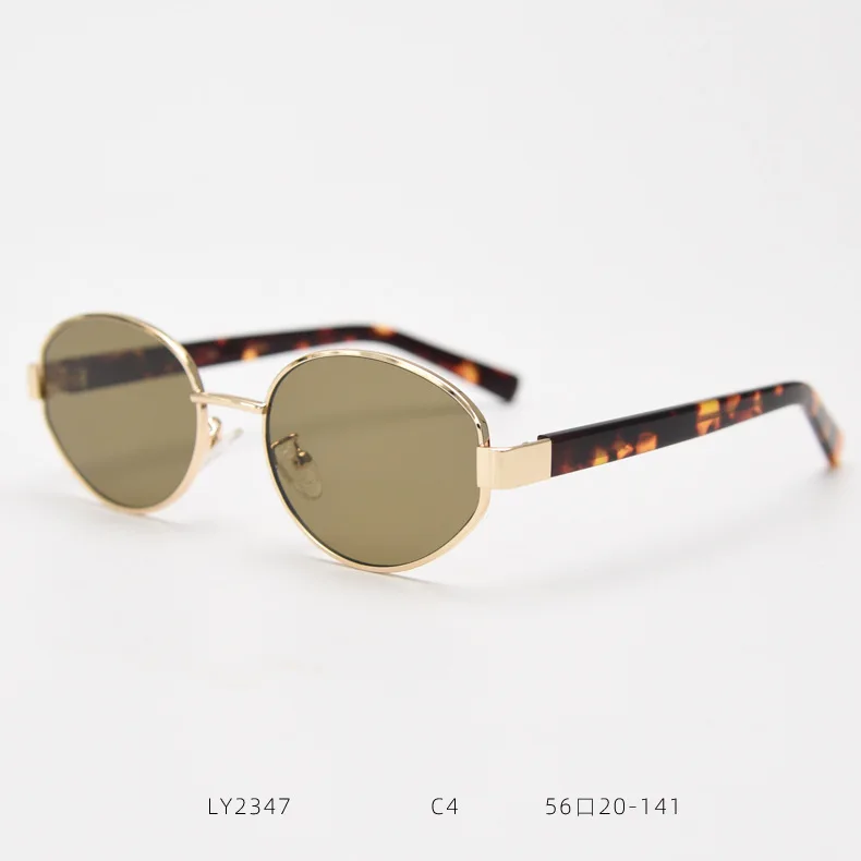 Retro Ovale Sonnenbrille mit Rahmen Personalisierte Modische Outdoor-Brille für Autofahren, Dates und Partys mit Nylon-Gläsern – Detail 12