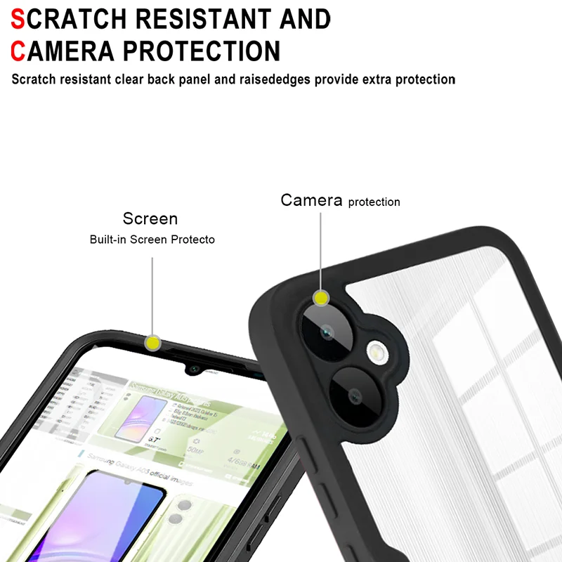 360 Protezione Dello Schermo Del Corpo Completo Custodia Trasparente Per Samsung Galaxy A02 A02S A03 A03S A04 A04S A04E A05 A05S Copertura Del Telefono - immagine 6