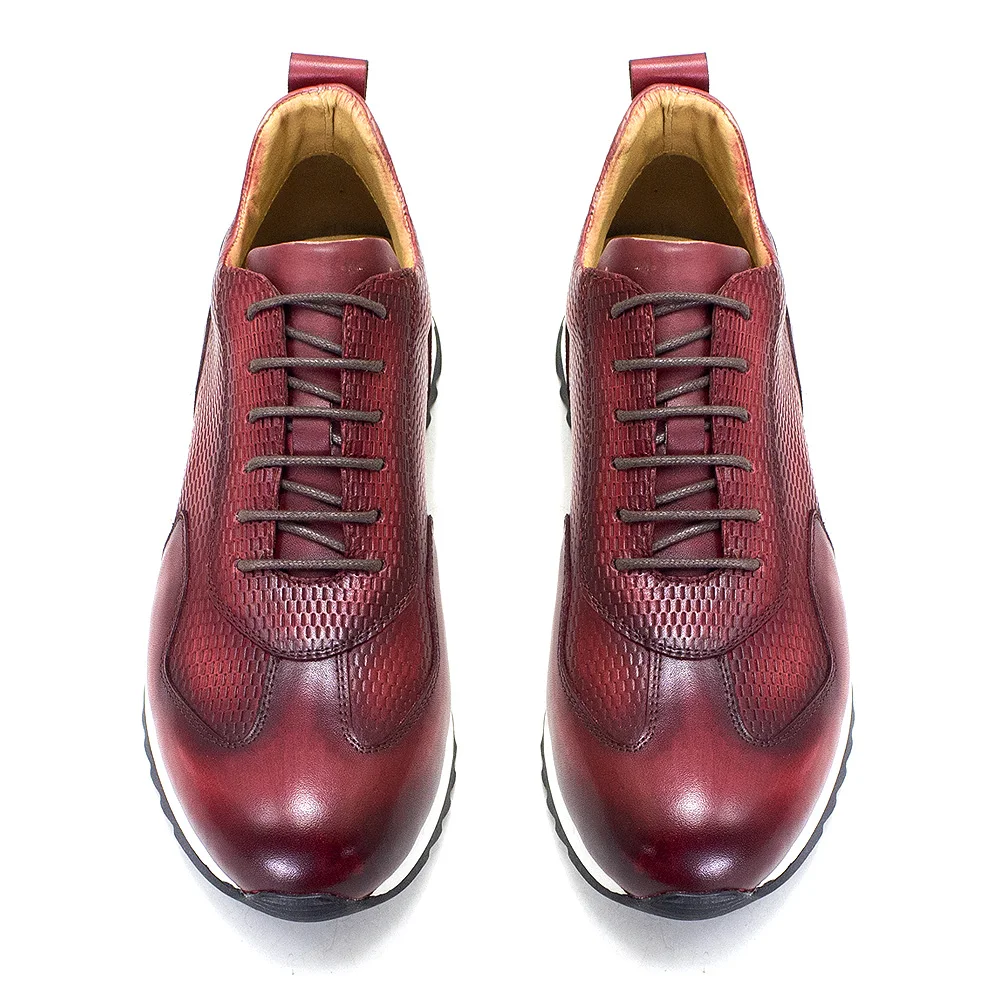 Mens Shoes Brand Mens Casual Sneakers Genuine Leather Lace-Up Comfortable Oxford Fashion Breathable Outdoor Walking Flat Shoes for Men