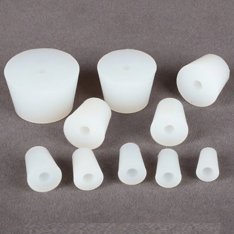 Conical Silicone Plug With Hole Rubber Stopper For Airlock Valve Bottle Stopper Brew Wine Food Grade High Temperature Resistance