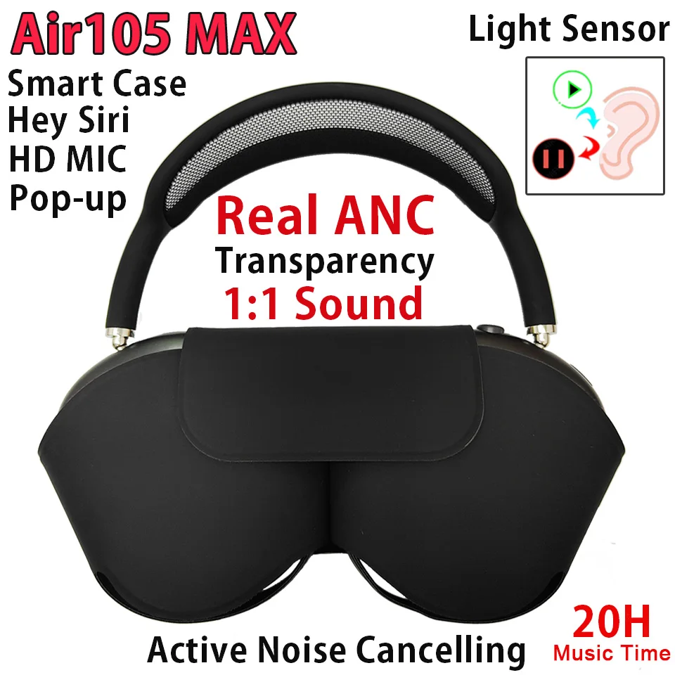 Лучшая версия ANC-гарнитуры SuperMAX Wireless Air80 Air105 MAX 4 Bluetooth-наушники с шумоподавлением