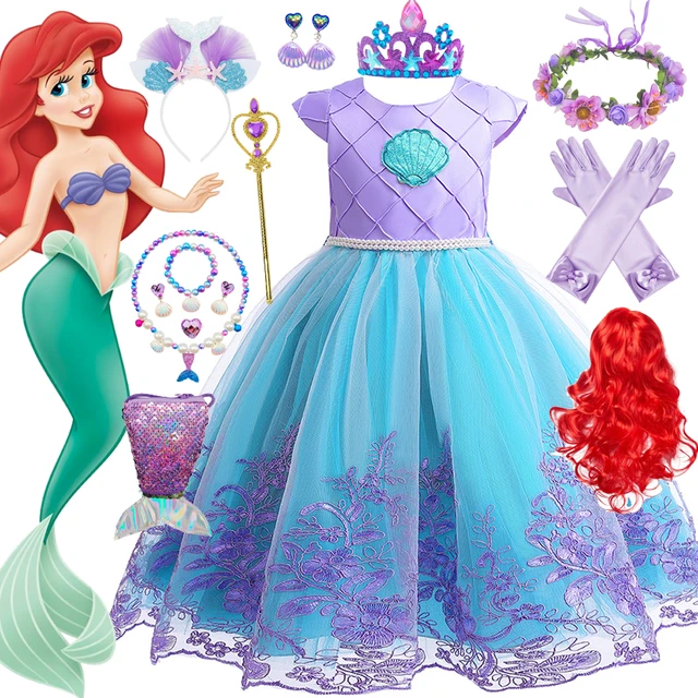 Disney sirenetta Ariel principessa Costume bambini vestito per ragazze  Cosplay bambini carnevale festa di compleanno vestiti - AliExpress