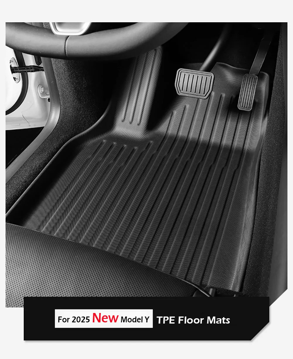 TPE Floor Mats with Carpet & Cargo Liner For Tesla Model Y Juniper Launch 2025 All Weather Non-slip Floor Trunk Backrest Mat