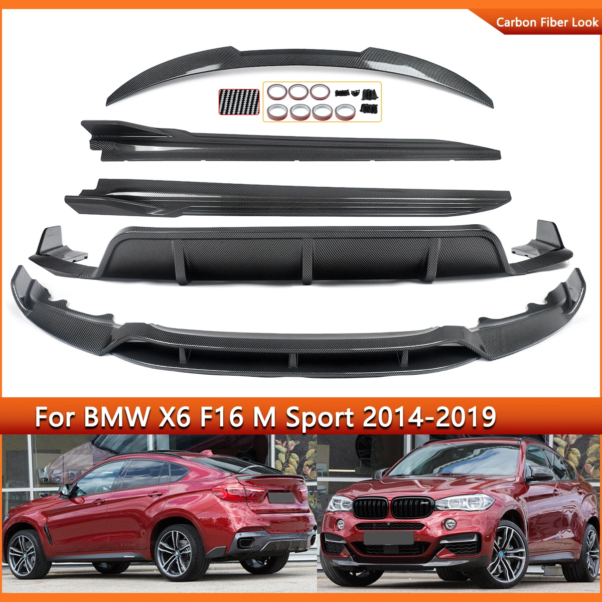 For BMW BMW X6 F16 F86 X6M M Performance Style Areo Body Kit Gloss BLK
