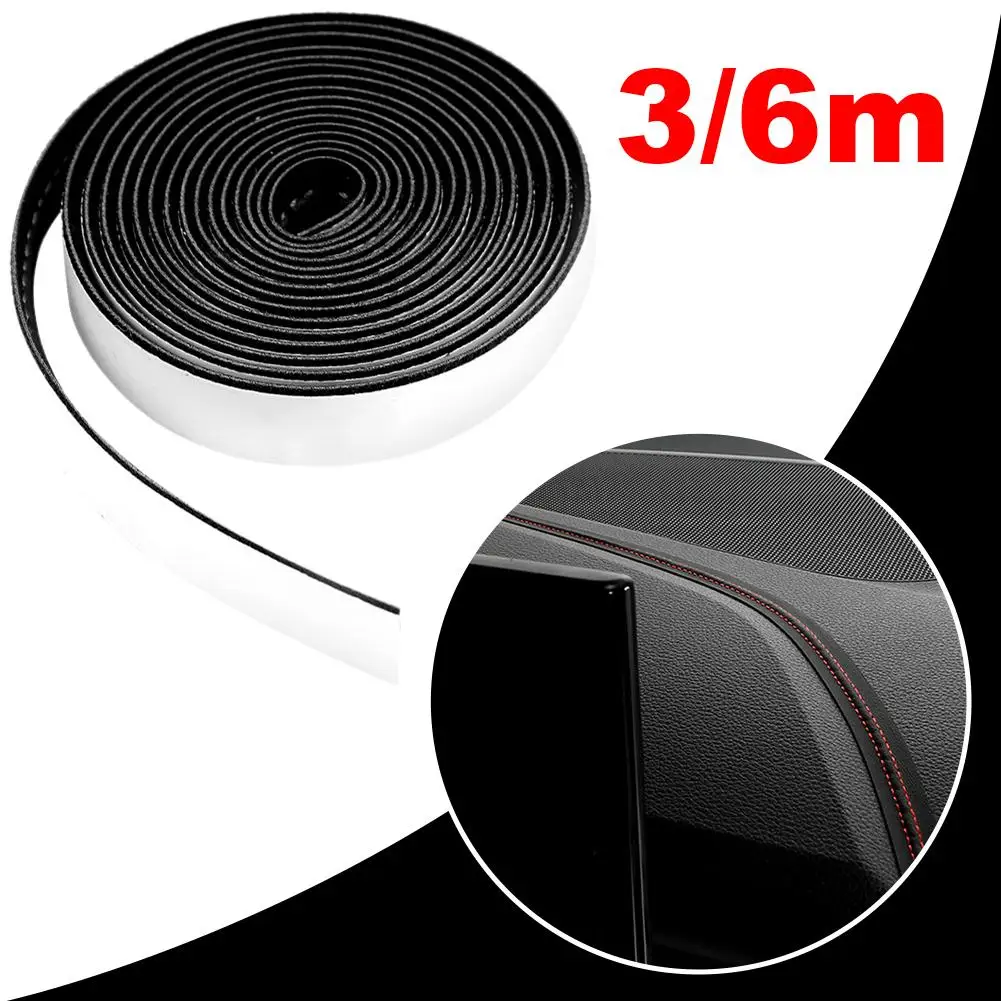 Strisce Decorative in Pelle per Interni Auto 3-6m, Forniture per Modifica di Console Centrale, Pannello Strumenti, Porte e Sedili in Pelle PU - Image 3