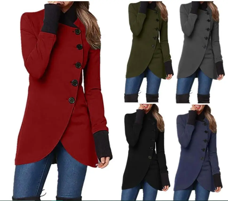 

HOLIfeni осенне-зимние однобортные модные небольшие блейзеры с разрезом на подоле женское холодное пальто rarf повседневная одежда для