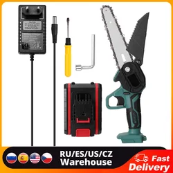 21V Portable Mini Electric Pruning Saw Rechargeable Small Wood Spliting Chainsaw One-handed Woodworking Tool for Orchard Branch