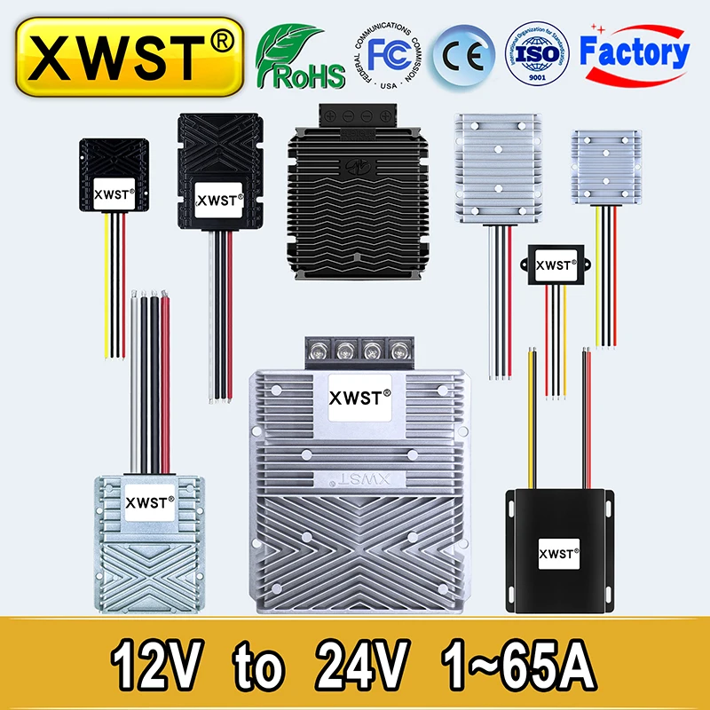 DC DC Converter 12V to 24V Boost Converter 12V ขั้นตอน 24V อินเวอร์เตอร์ 1A ~ 65A แรงดันไฟฟ้าสําหรับรถพลังงานแสงอาทิตย์ LED 1