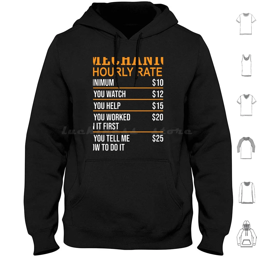 

Mechanic Hourly Rate Funny Labor Rates Mechanic Jokes Hoodies Long Sleeve Hourly Rate Mechanic Funny Mechanic Funny