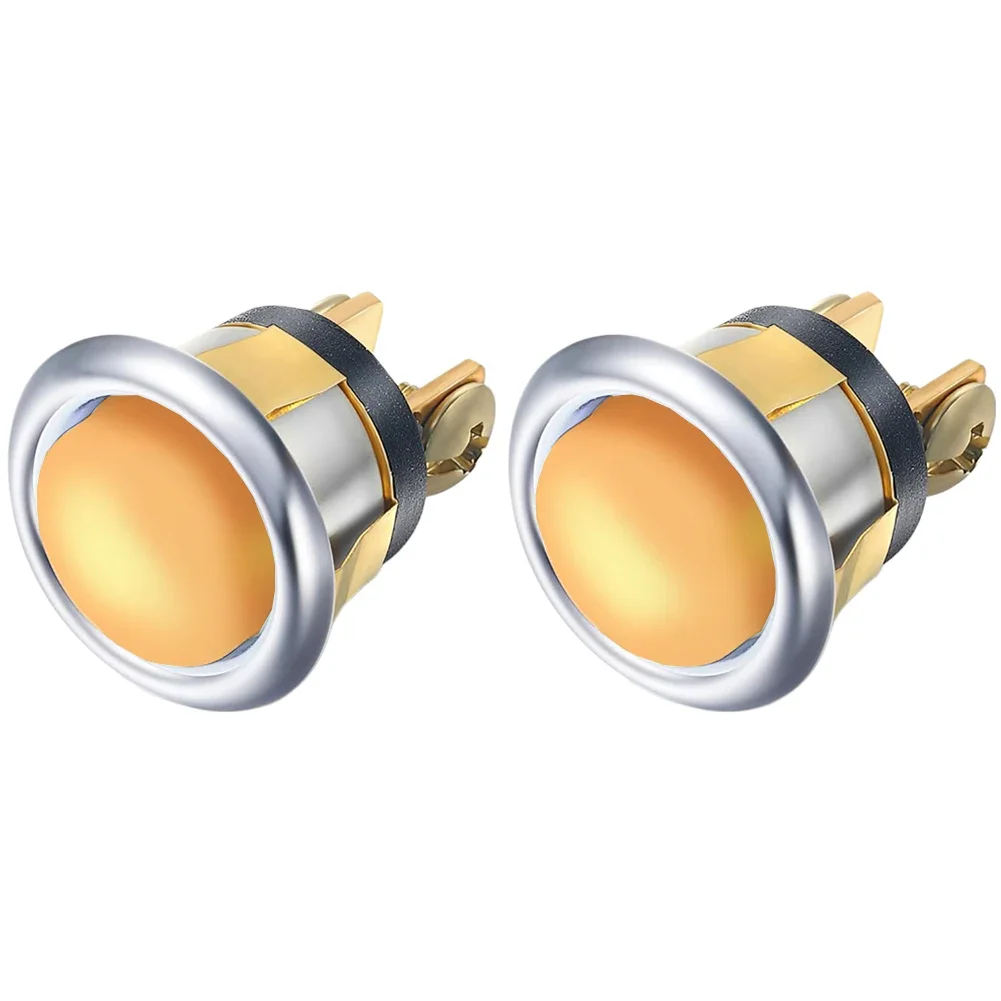 2pcs Lighted Doorbell Button Replacement Wired Doorbell Button Push Yellow Light Touch Switch ﻿Hardware