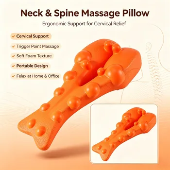 Cervical Traction Neck Support Device, Multi-Functional Neck Shoulder Stretcher Trigger Point Massager for Muscle Relief