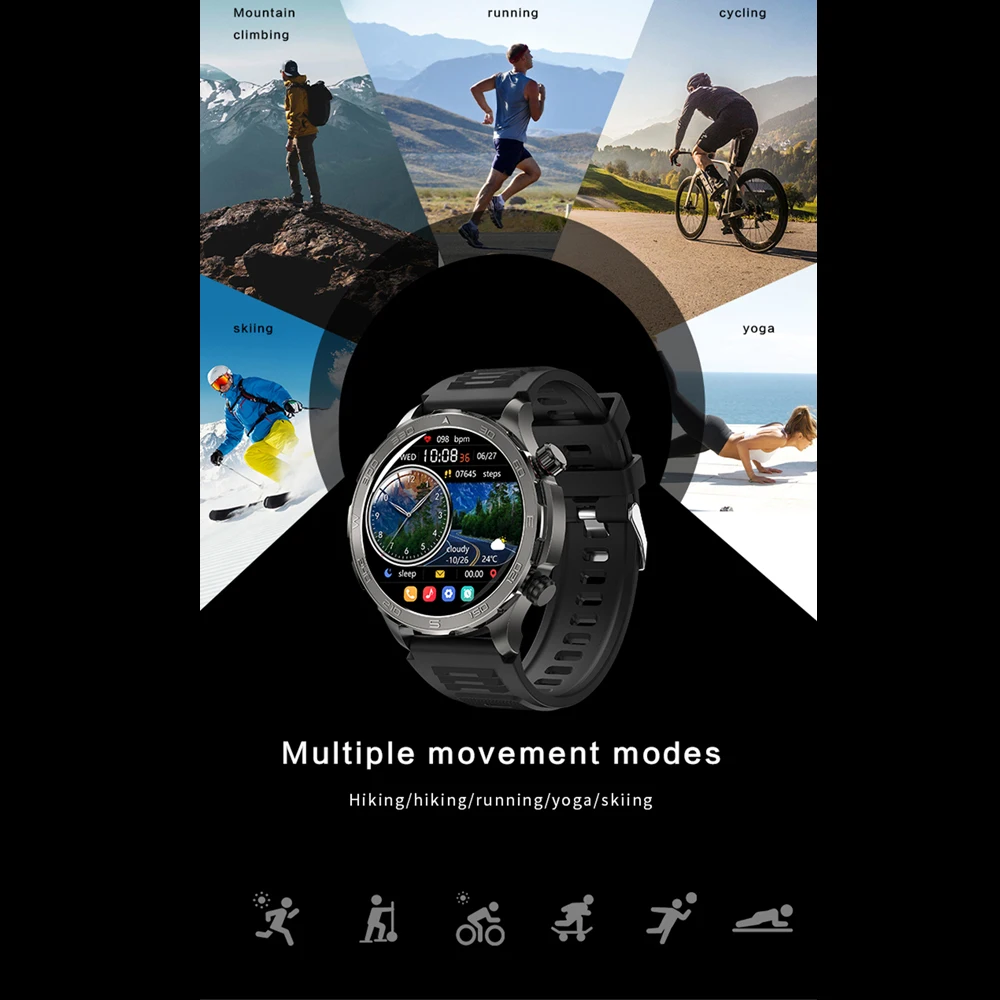 2026 New GPS Sports Smart Watch for Men IP68 Waterproof Heart Rate Oxygen Monitoring NFC Bluetooth Call Smartwatch Android iOS