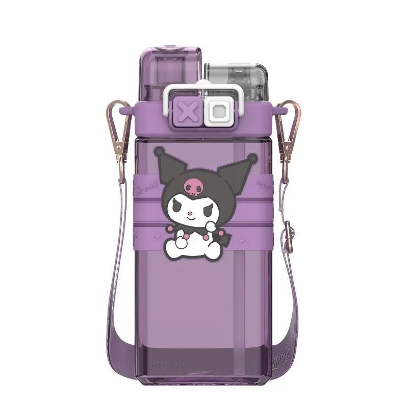 

Student Kuromi Cartoon Straw Water Bottle 520Ml Kawaii Cinnamoroll Melody Pompompurin Sports Portable Cups Anime Coffe Mug Gift
