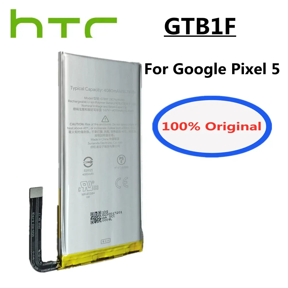 

High Quality GTB1F Original Battery For HTC Google Pixel 5 Pixel5 GD1YQ GTT9Q Replacement Batteries Batteria 4080mAh