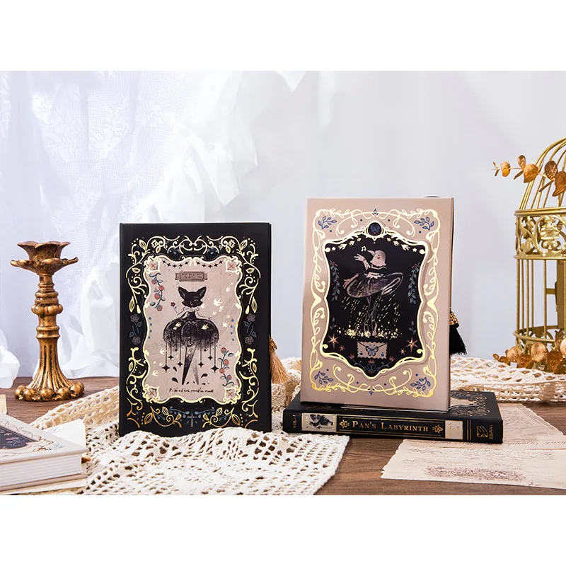 Gothic-Serie, Retro-Notizbuch, klassisches Design, farbige Seite, Illustration, Hardcover-Tagebuch, Notizblock für junge Rrtisten – Detail 2