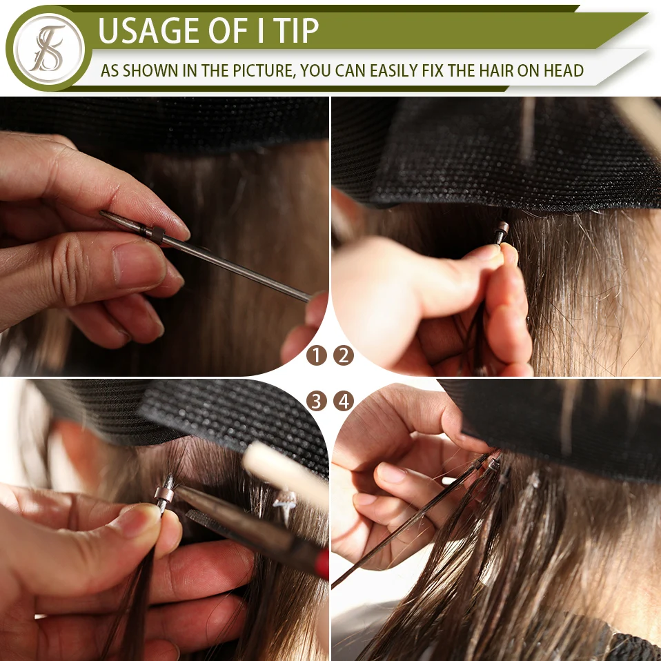 TESS I Tip Hair Extensions 50pcs Keratin Fusion Microlink Hair Extensions Human Capsule Pre Bonded Stick Brown Natural