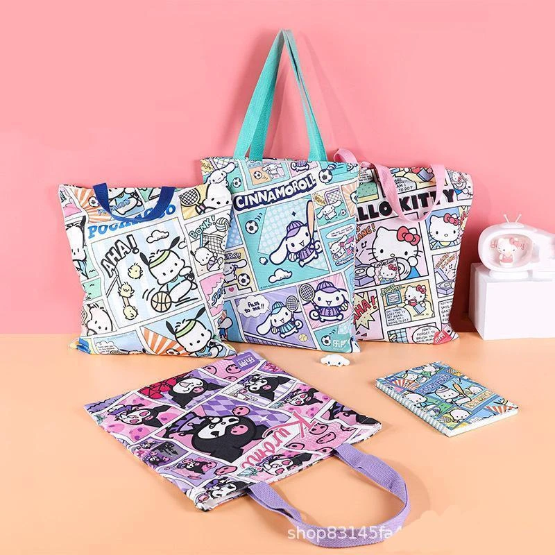 

2022 Sanrio Kawaii Cinnamoroll мультфильм аниме Холщовая Сумка на одно плечо для студентов большой емкости школьная сумка модная женская сумка Kulomi