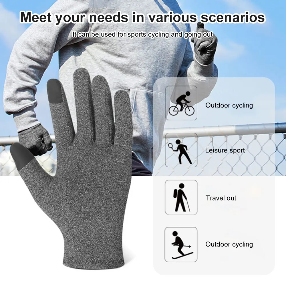 Arthritis Compression Gloves Touch Screen Full Finger Therapy Gloves Wrist Support Carpal Tunnel Pain Relief Brace Sports Gloves 4