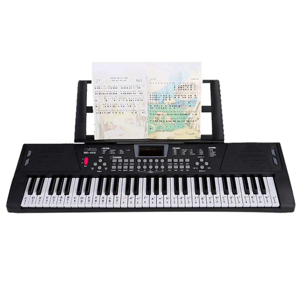 61 Keys USB Digital Keyboard with Built-In Dual Speakers Piano Digital Music Electronic Keyboard with Microphone Educational Toy