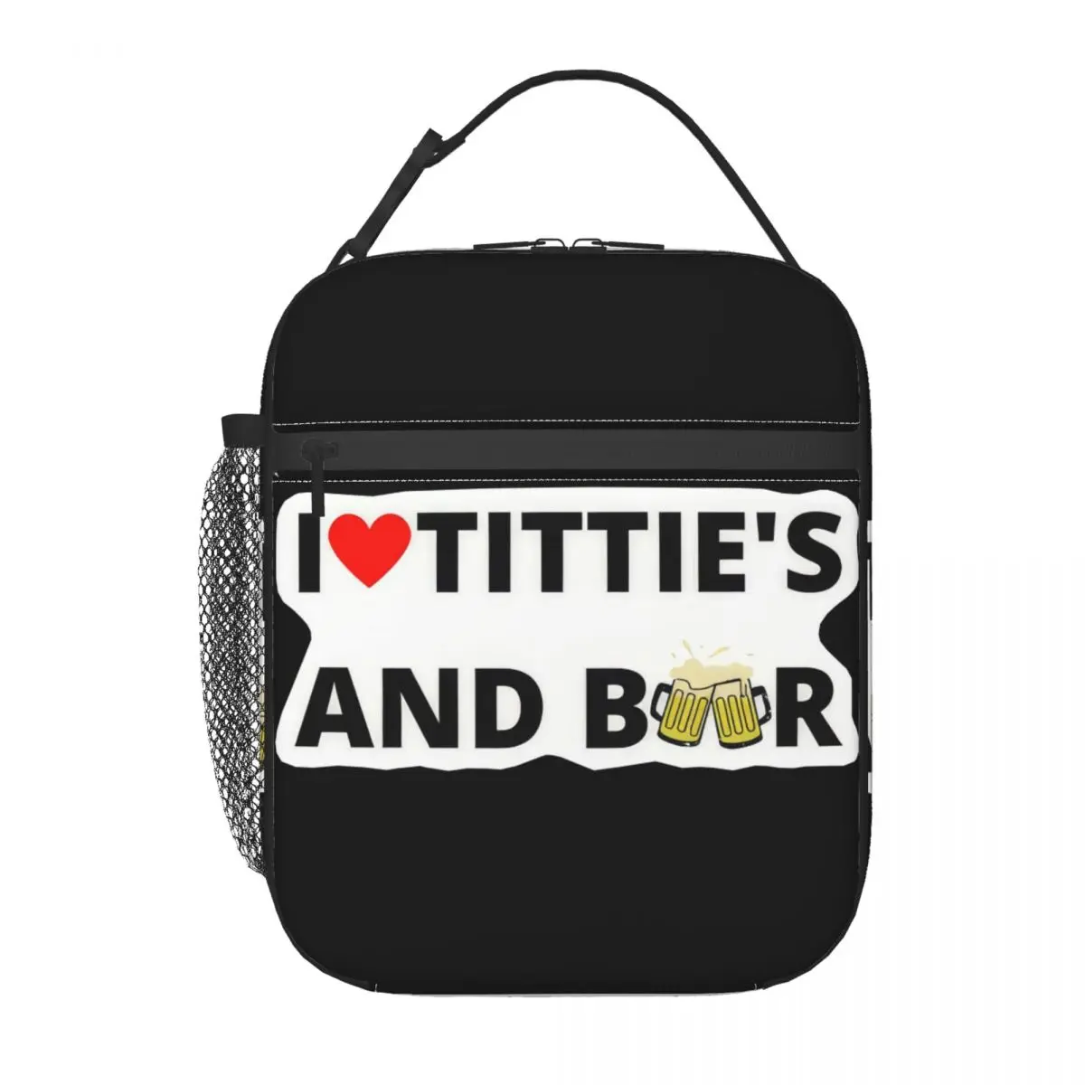 

I Heart Titties And Beer Insulated Lunch Bag Tote Food Handbag